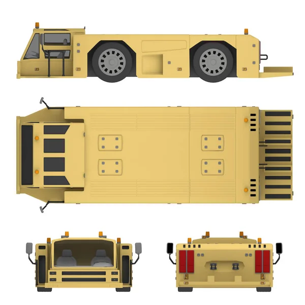 Flughafen-Service-LKW isoliert auf weißem 3D-Rendering — Stockfoto