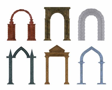 tarihi ark beyaz 3d render izole