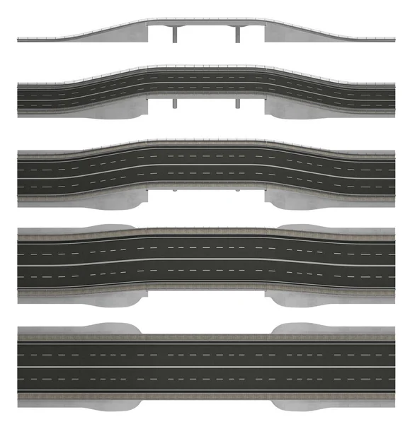 Ponte rodoviária isolada na renderização 3d branco — Fotografia de Stock
