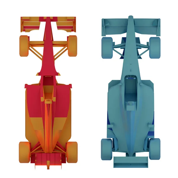 Formula 1 yarış araba üstten görünüm 3d render — Stok fotoğraf
