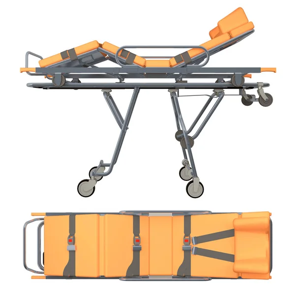 Trolley medic isolé sur rendu 3d blanc — Photo