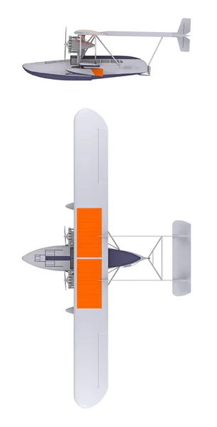 Izole üzerinde beyaz 3d render deniz uçağı — Stok fotoğraf
