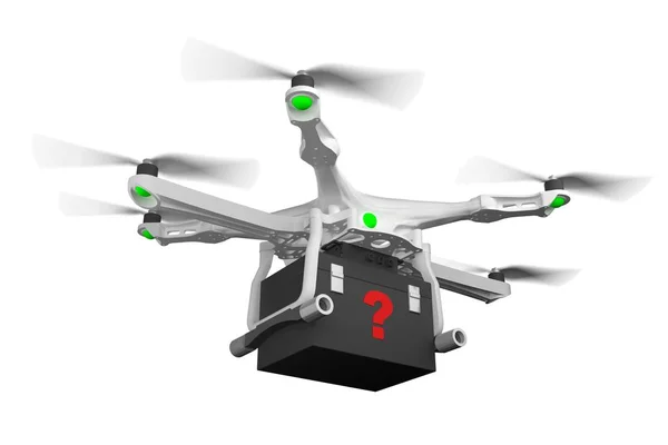 Elicottero con scatola nera isolato bianco rendering 3d — Foto Stock