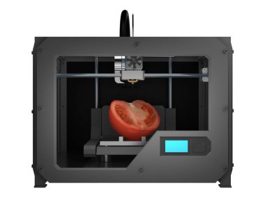 domates beyaz 3d render izole 3d printerlere harcama maddeler