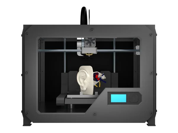Deel hoofd in 3D-weergave van de 3D-printer — Stockfoto