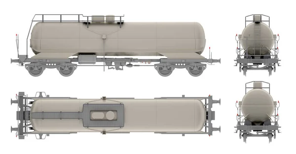 Demiryolu tank petrol beyaz 3d render izole — Stok fotoğraf