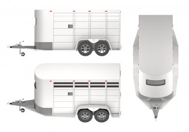 Beyaz 3d render izole at römork