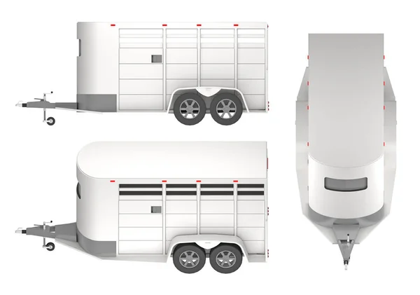 Beyaz 3d render izole at römork