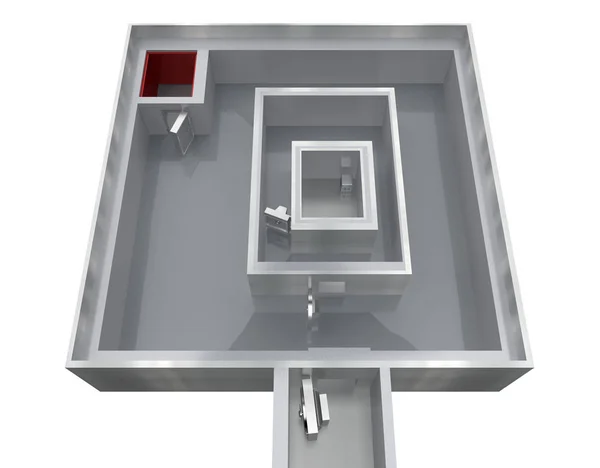 Banco vazio da sala de armazenamento 3d renderização — Fotografia de Stock