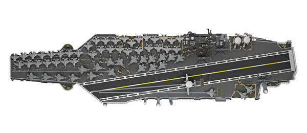 航空母艦上面分離の 3 d レンダリング — ストック写真