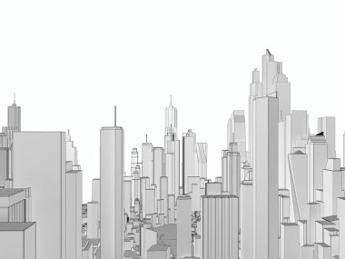 Panorama düşük Poli beyaz şehir