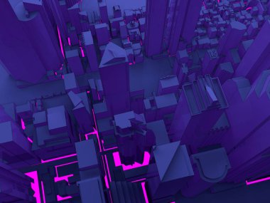 Panorama düşük Poli beyaz şehir