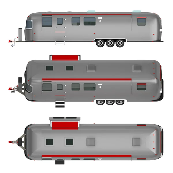 Remolque autocaravana aislado en blanco — Foto de Stock