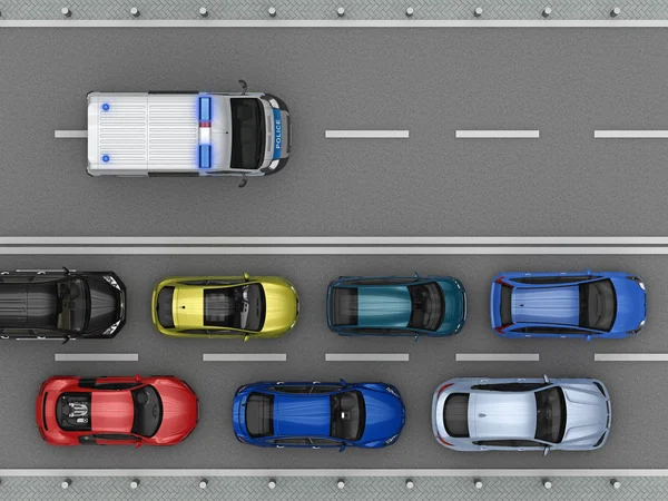 ters Lane'de polis arabası rides