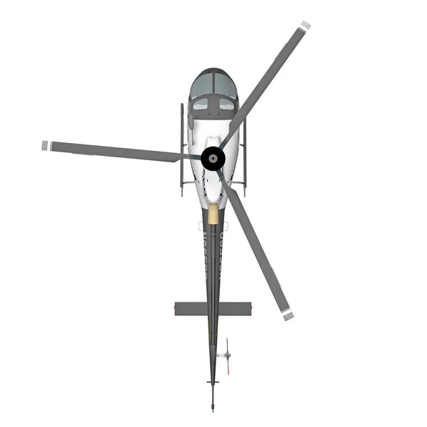 Полицейский вертолет вид сверху изолирован на белый — стоковое фото