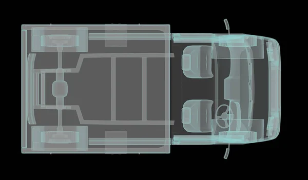 Van radiographed door X-ray bovenaanzicht — Stockfoto