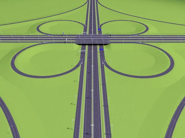 Symmetrisk korsningen highway — Stockfoto