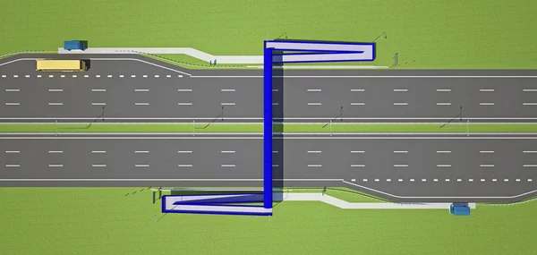 Overhead övergångsställe över motorvägen — Stockfoto