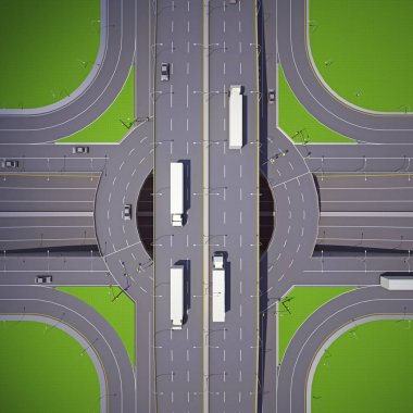 yol daire kavşak Üstten Görünüm