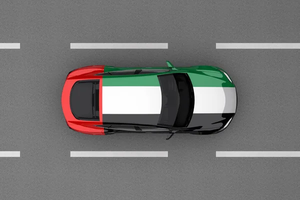 car painted from United Arab Emirates country flag