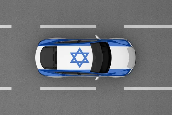 Voiture peinte du drapeau du pays Israël — Photo