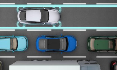 Araba mesafe sensörleri akışı ile