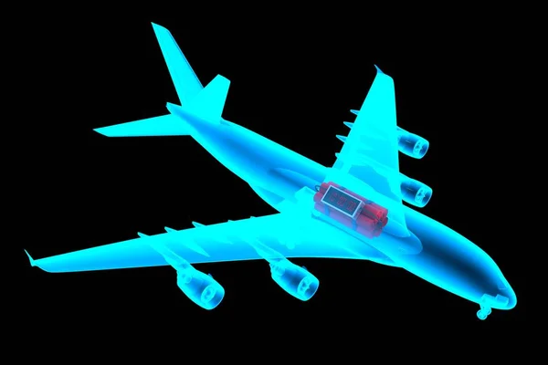 Escaneo del avión detecta una bomba — Foto de Stock