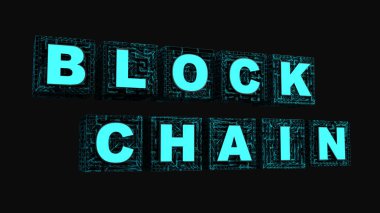 metin blockchain satır küp üzerinde