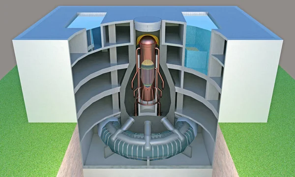 核反应堆在部分 — 图库照片