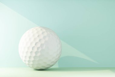 Golf topu bir ışık huzmesi tarafından aydınlatıldı. 3d oluşturma