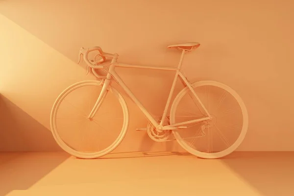 orange bike on a blue background. 3d rendering