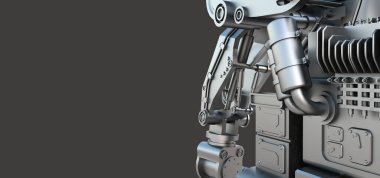 Krom mekanizması kopyalama alanına yakın. 3d oluşturma