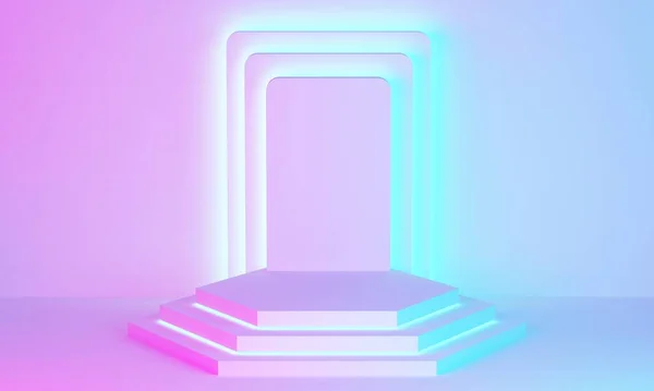 Pastell Scen Podium Bakgrundsbelysta Färger Konvertering — Stockfoto