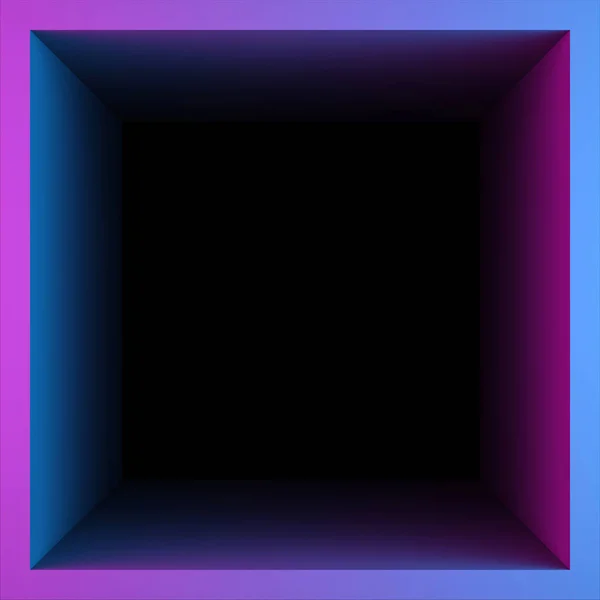 Квадратна Рамка Рожево Блакитному Градієнті Виступає Темряви Візуалізація — стокове фото