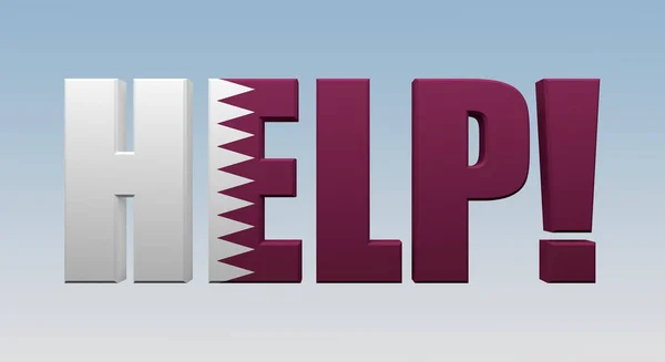 Concetto Qatar Chiede Aiuto Rendering — Foto Stock