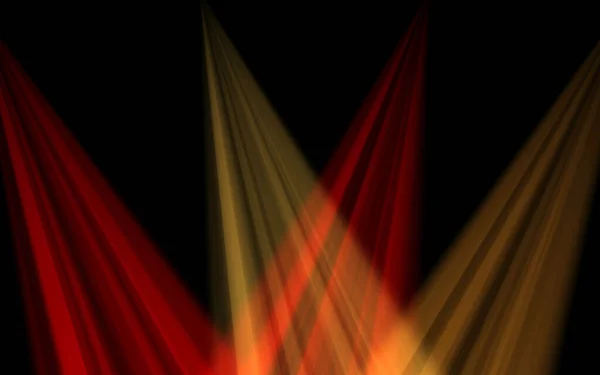 Фон Жовтих Червоних Променів Прожектор Візуалізація — стокове фото