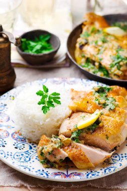 limon sarımsak Krema soslu tavuk