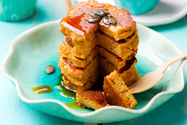 Pumpkin  paleo pancakes — Stock Photo, Image