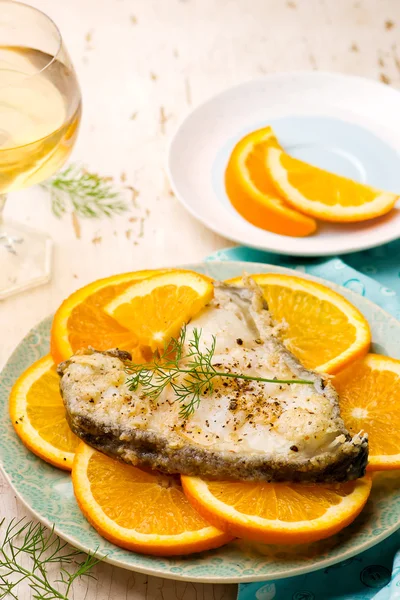 Orange Halibut Steaks — Stock fotografie