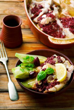 Zeytin ve rezene ile Cod