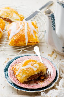 Nutella ekmek kızartma makinesi Strudel .selective odak. 