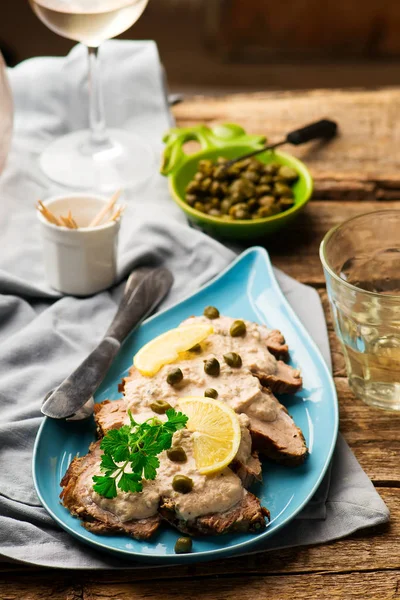 Vitello tonnato.selective focus. — Stock fotografie