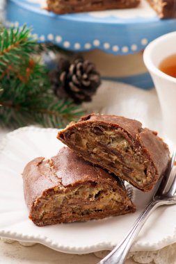 ricotta ve armut ile çikolatalı turta. 