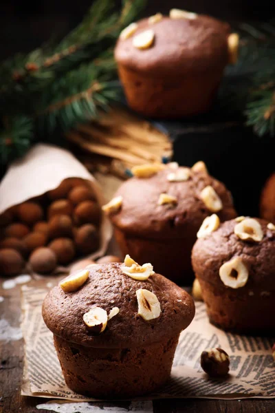 Nutella cakes.rustic style. — Photo