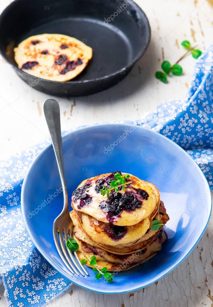 oatmeal pancakes with blueberry