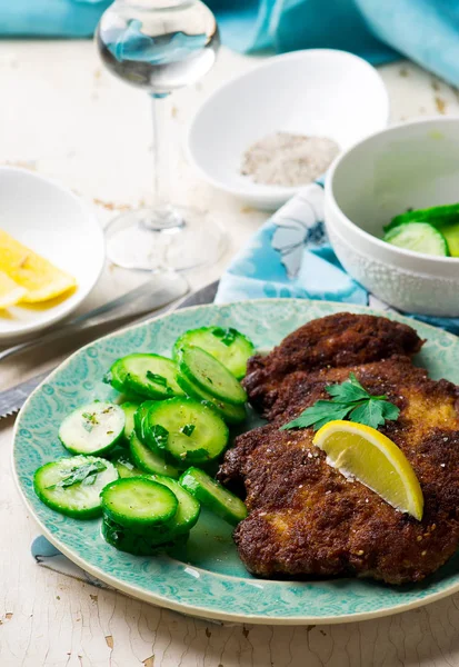 Pork Cutlets Viennese.selective focus — Stock Photo, Image