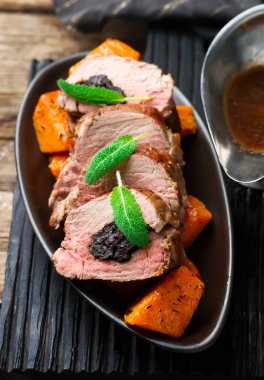 Domuz eti Fillet.selective odak Erik dolması