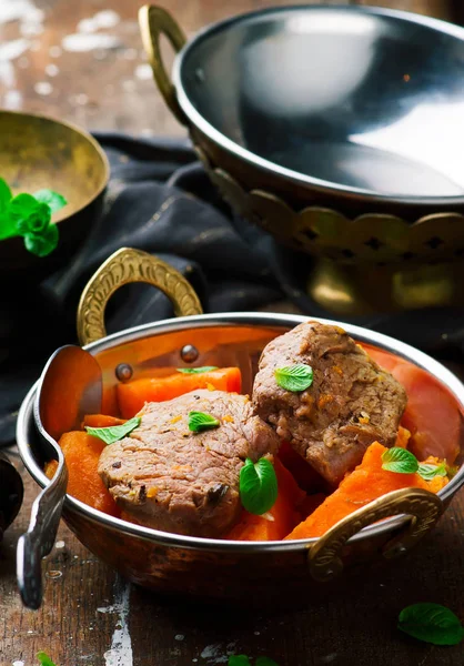 Pork Tenderloin and Sweet Potatoes. — Stock Photo, Image