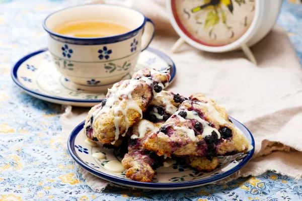 Blueberry scones med kanel Cream Cheese glasyr — Stockfoto