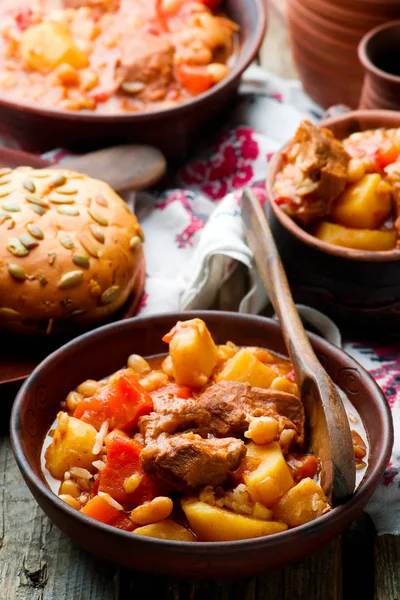 Hongrois Cholent Slow Cooker Boeuf-Stew.rustic style . — Photo